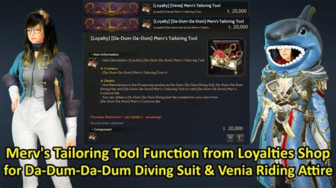 bdo loyalty shop|bdo merv's tailoring tool.